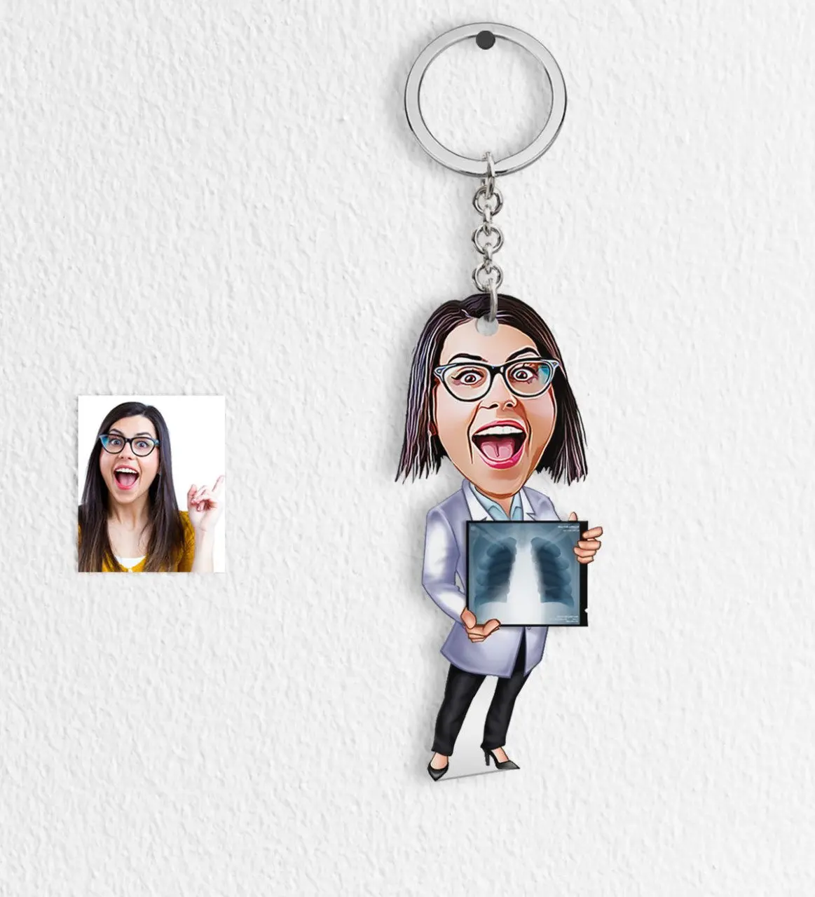 

Персонализированная Женская Keychain-1 с героями мультфильмов Radyolojist