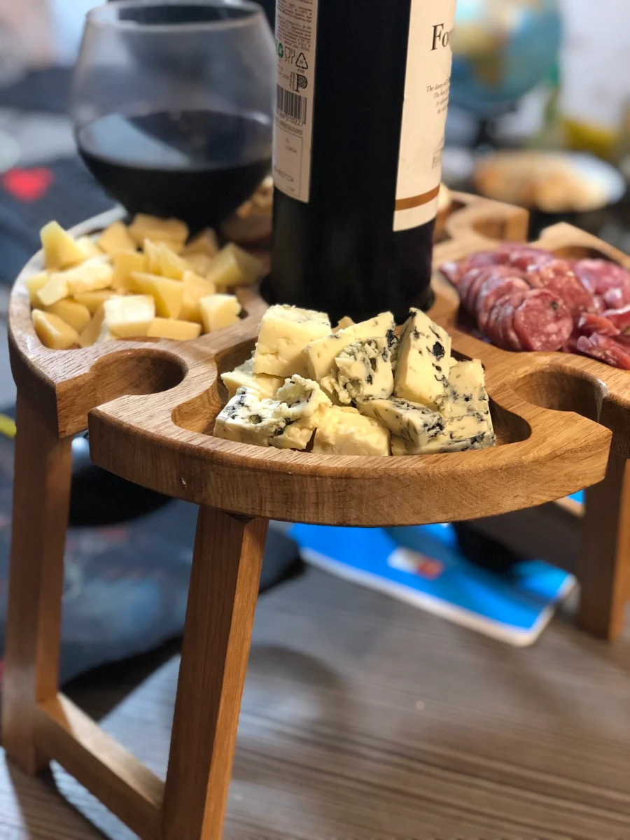 Винный столик Винница. (Столик для вина менажница из дерева дуб). Подарок Свадьба