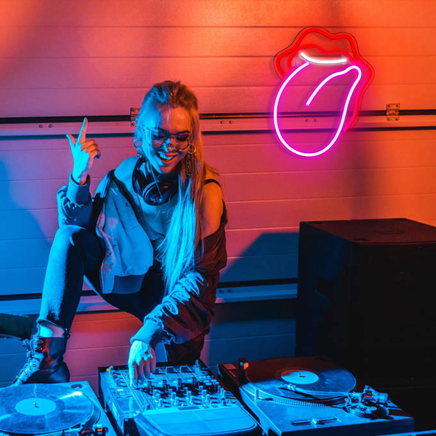 Wanxing пикантные неоновые вывески с языком Красного пламени и губами питание от USB