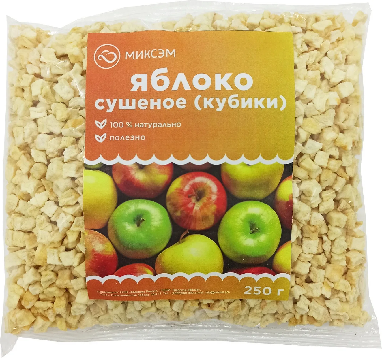 Фото Миксэм Яблоко сушеное (кубики), 250 г №1