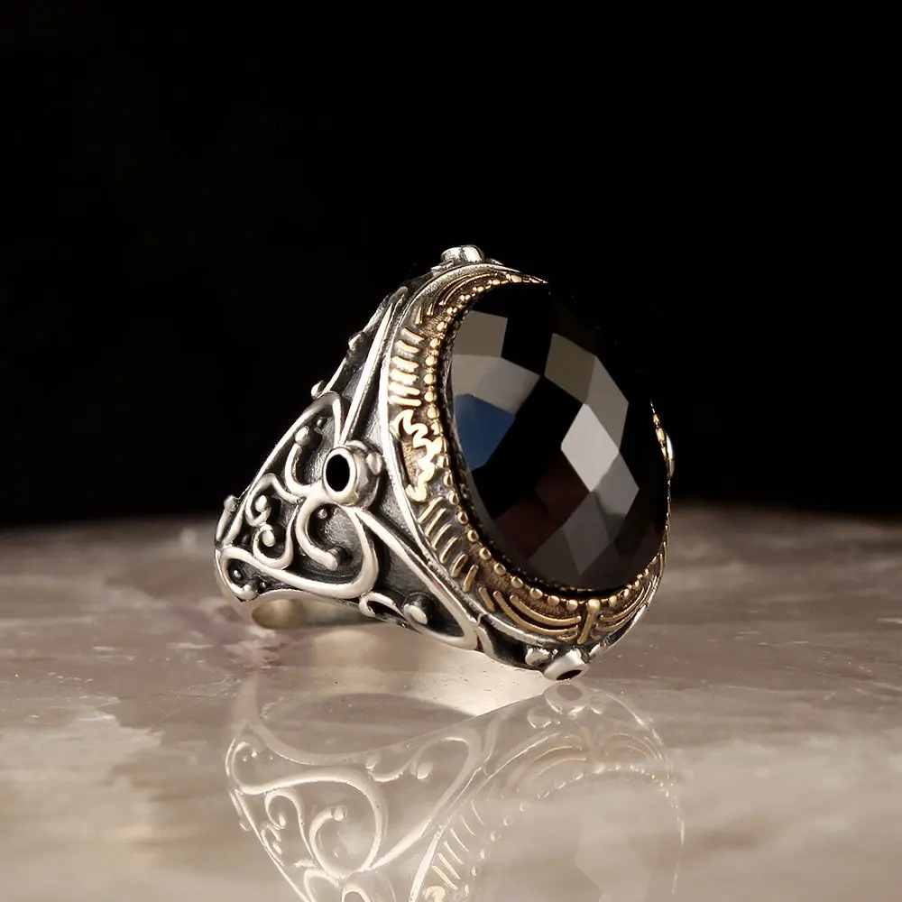 

Кольцо из серебра 925 пробы с натуральным камнем циркония, серебряное кольцо, подарки для мужчин и женщин