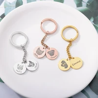 personalized pet dog cat custom name keychain for women engrave stainless steel keyring pendant 2022 birthday jewelry gift