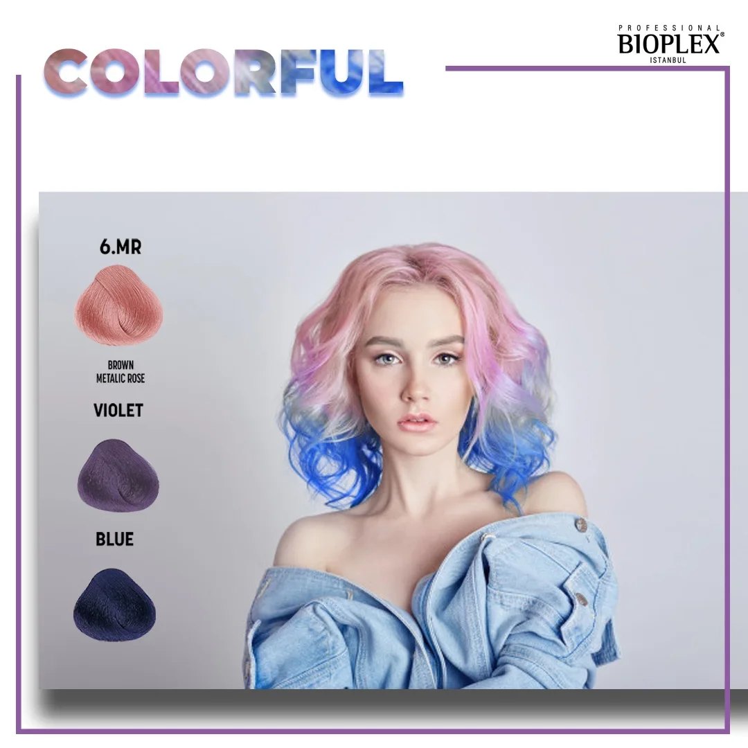 

4 Packs Bioplex Glamlook Hair Dye "Unique" Colorful Series Nourishing Hair Color Cream Makeup for Home and Hairdressing Salons