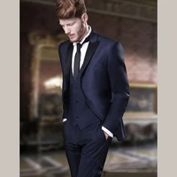 latest coat pant designs navy blue men wedding suits prom tuxedo slim fit 3 piece groom suit custom blazer terno masuclino