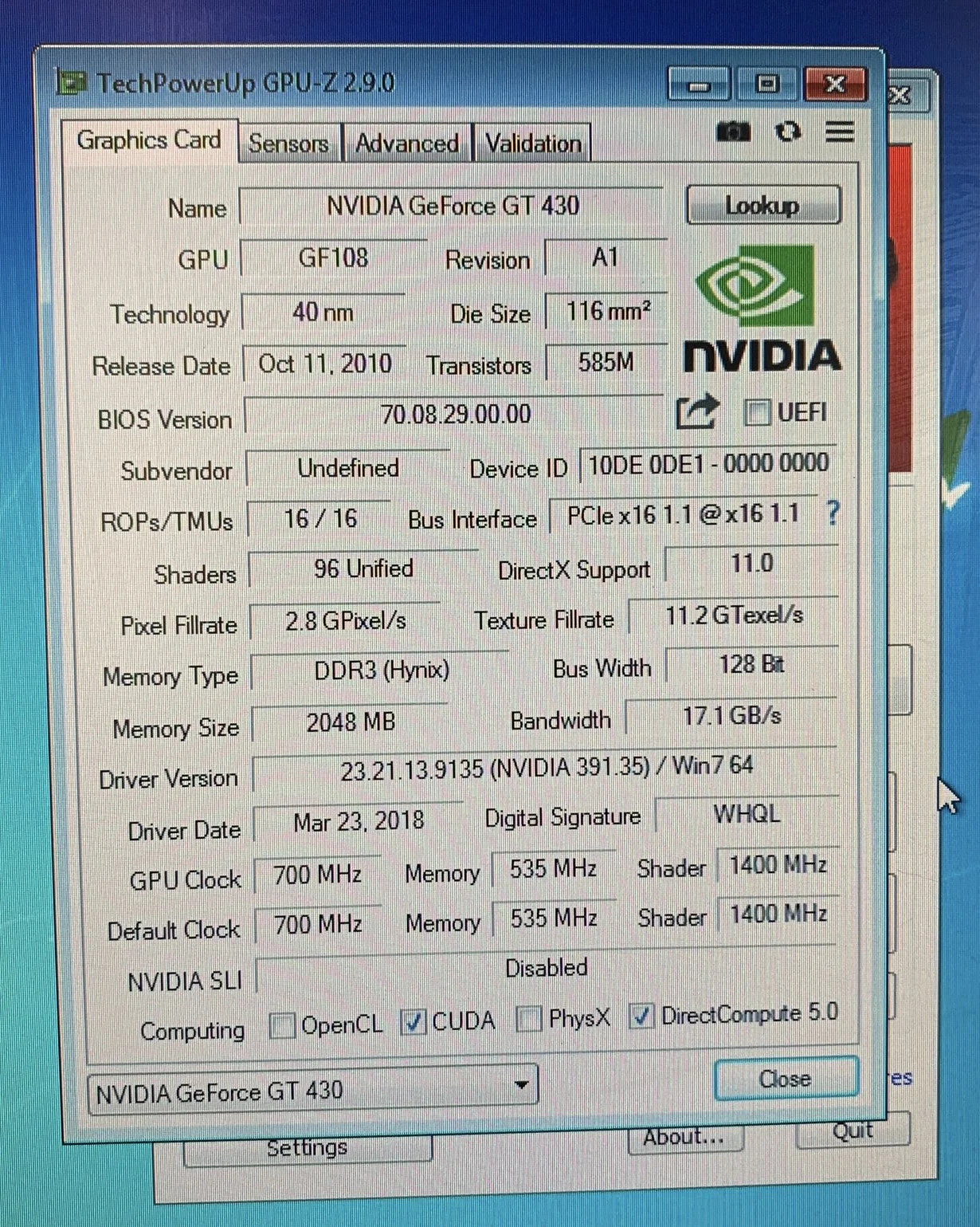 Видеокарта Palit GeForce GT 430 2GB DDR3 PCI-E