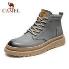 Мужские ботинки CAMEL в стиле ретро, высокие сапоги для инструментов, на толстой подошве, Повседневная Уличная бархатная обувь, увеличивающая рост, Осень-зима