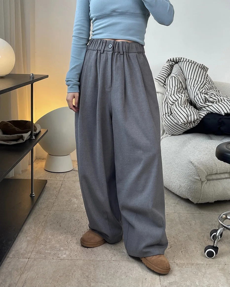 fashion woman straight trousers