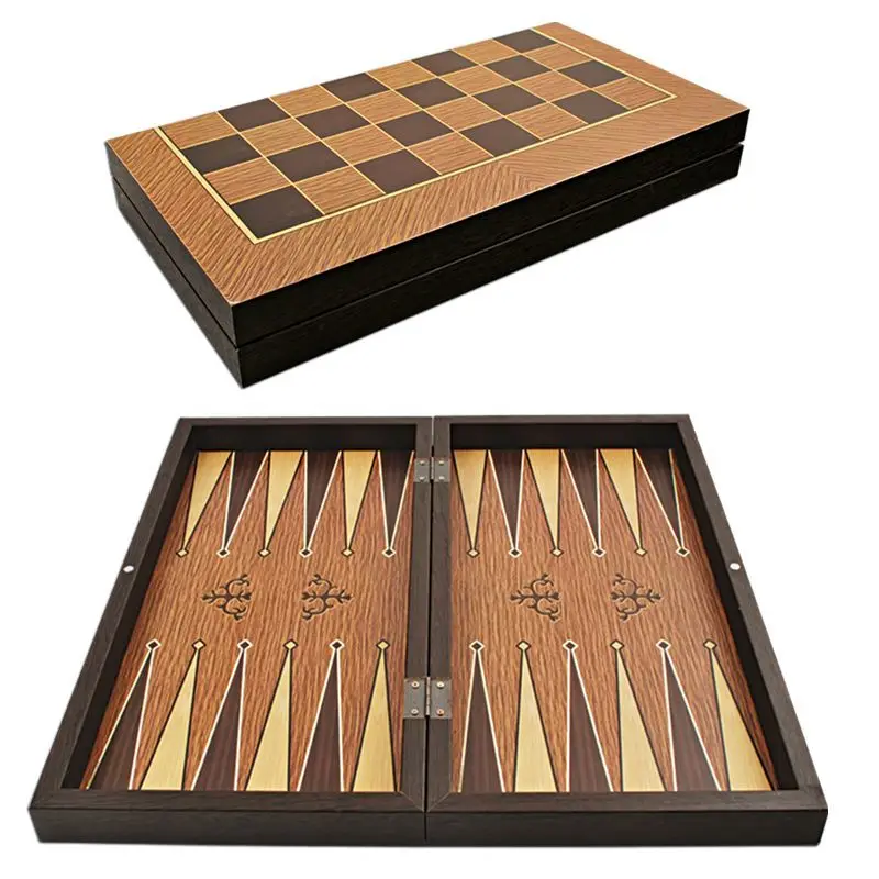 Backgammon Chess Set Checkers Draughts Fantastic Orient Luxury High Quality Antique Oak Wooden Turkish Entertainment Board Game