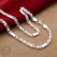 silva original 925 sterling silver 6mm euro king chain necklace for men s925 silver fashion jewelry gift mens chains