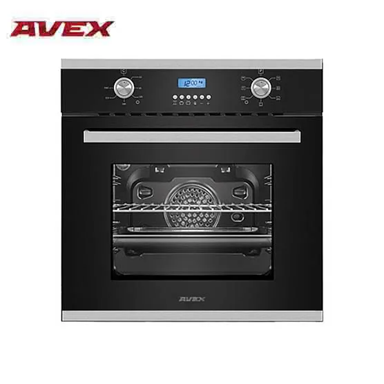 Электрический духовой шкаф с конвекцией AVEX HM 6170 B дисплей, стеклянный фасад, 7 функций, 56л, утапливаемые ручки, гриль - Цвет: Черный для стеклопластиковой бочки