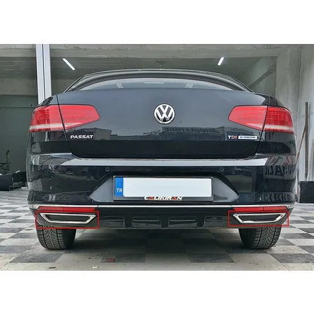 

R LineStill Volkswagen Passat B8 2016-20 Chrome Exhaust Looking Diffuser R LineStill SD High Quality Double Sided Tape with Mount