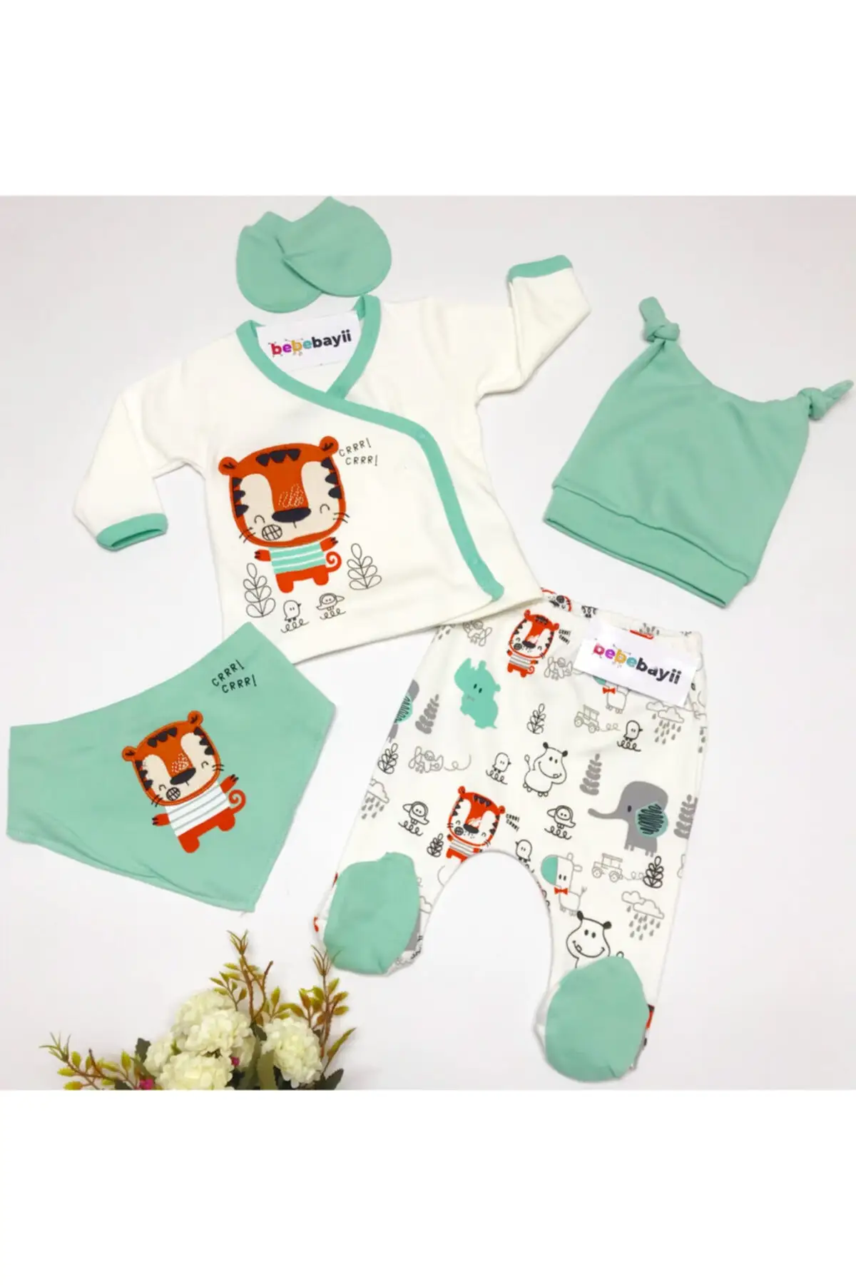

Newborn Essentials Baby Girl Boy Clothing 5 Pcs Set Soft 100% Cotton Baby Gift Layette Hospital Outfit Baby Set 0-3 Months Baby