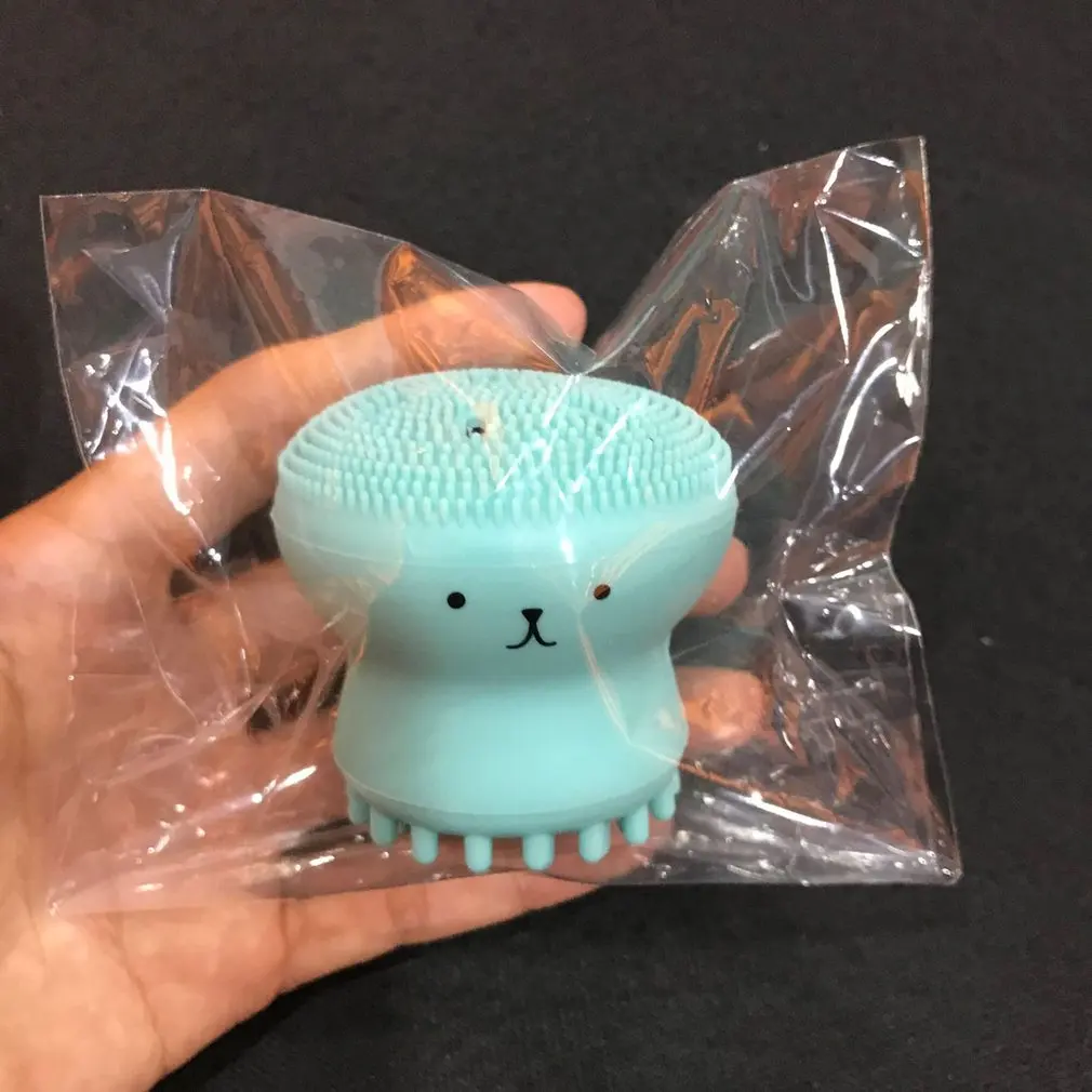 

creative silicone small Cute octopus facial cleaning brush Pore Cleaner beauty instrument face washing Exfoliating