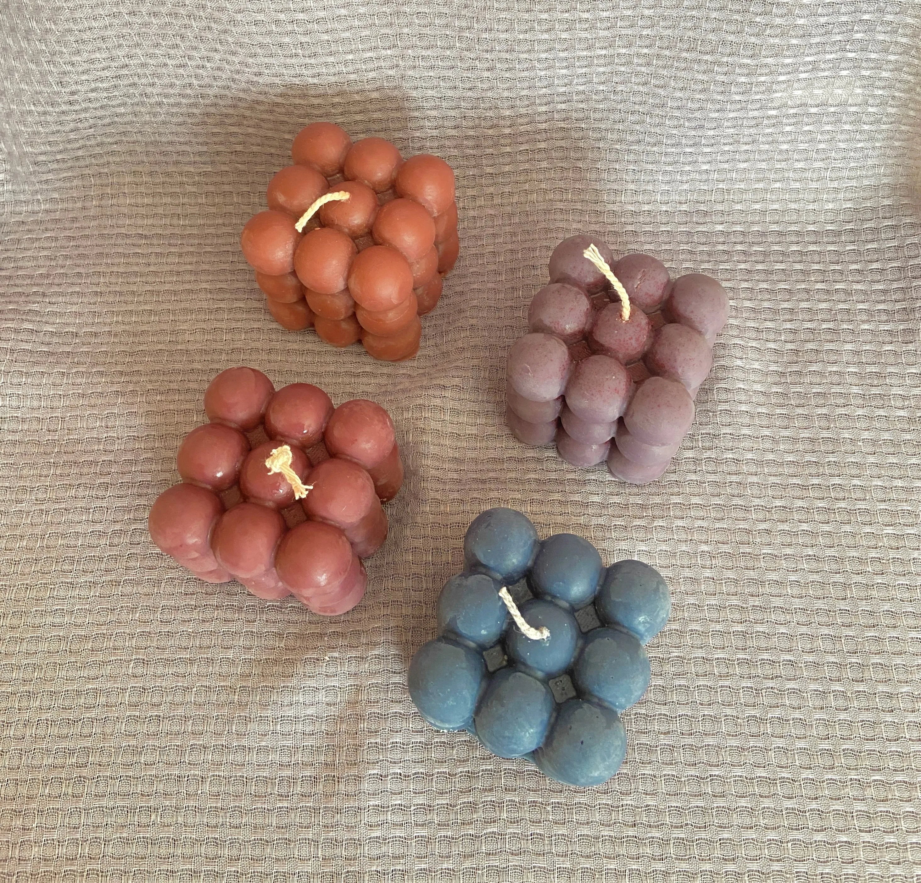 Ручной работы пузырь Куб лампы в форме свечи Фиолетовый Природный ароматный