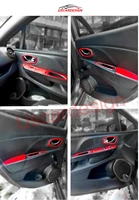 for renault clio 4 door handle window switch decor frames trim accessorie piano black carbon fiber red