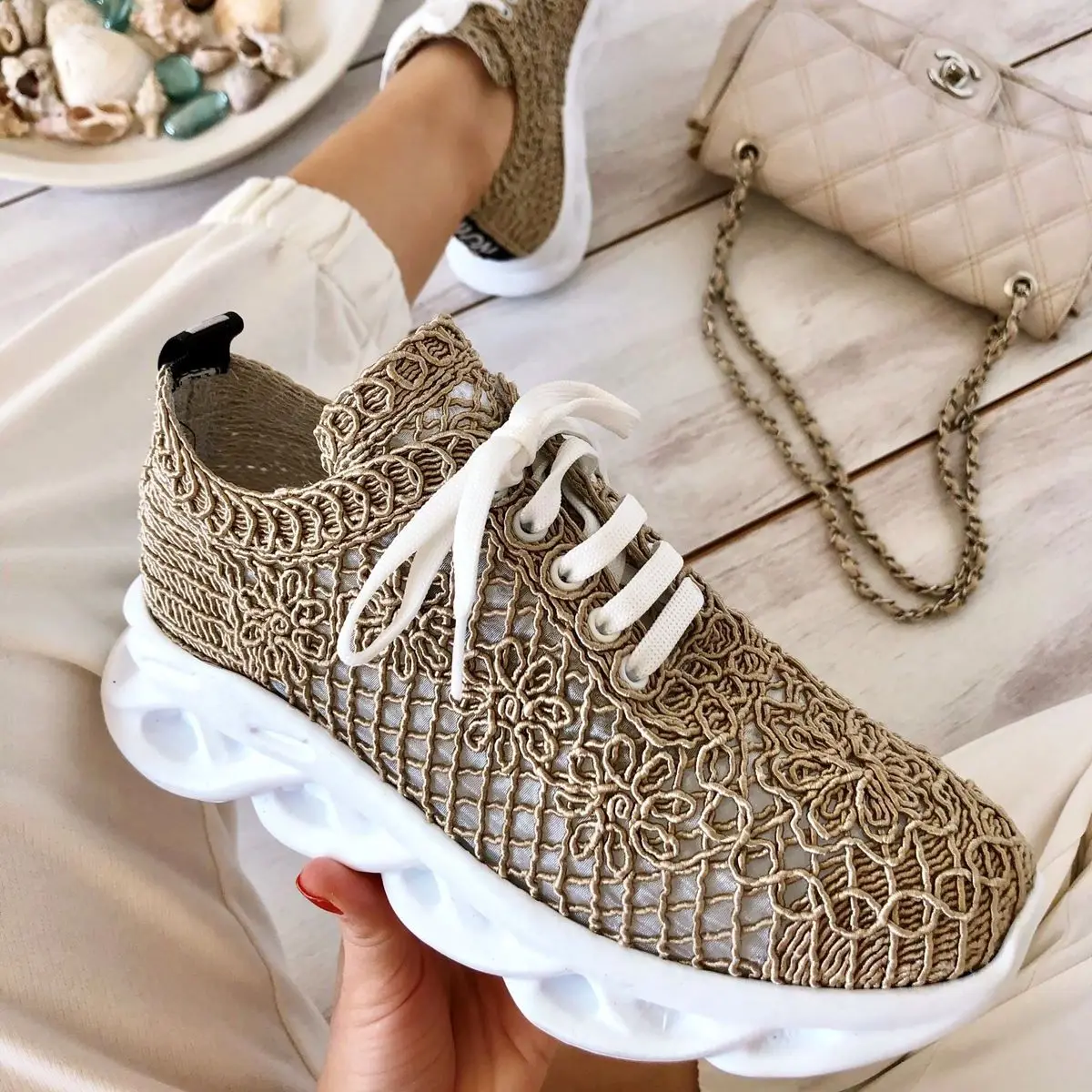 

Deidre Women Sneaker Casual Breathable Comfortable Platform Sport Shoes Fashion Design Elegant Running Walking Lace Up Ladies Shoe Sneakers