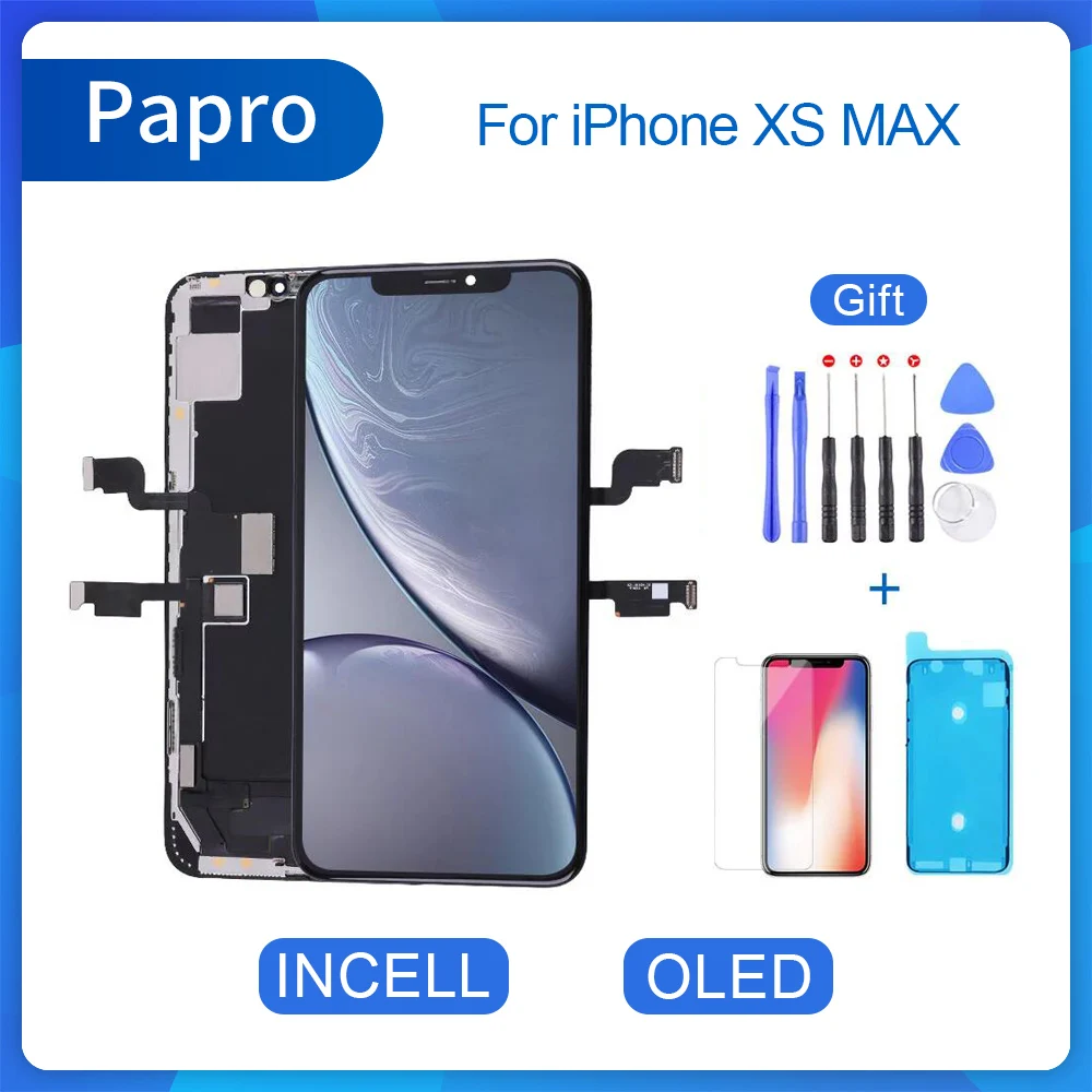 

AAA+++ For iPhone XS Max OLED With 3D Touch Digitizer LCD Screen Assembly No Dead Pixel Replacement Display True Tone Supported