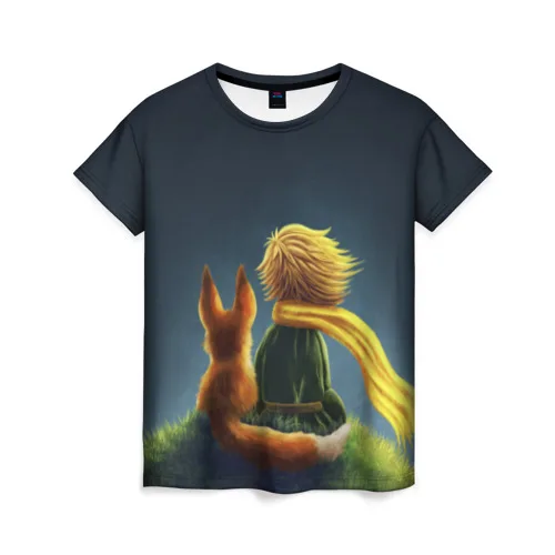 Женская футболка 3D Маленький принц с лисой | одежда