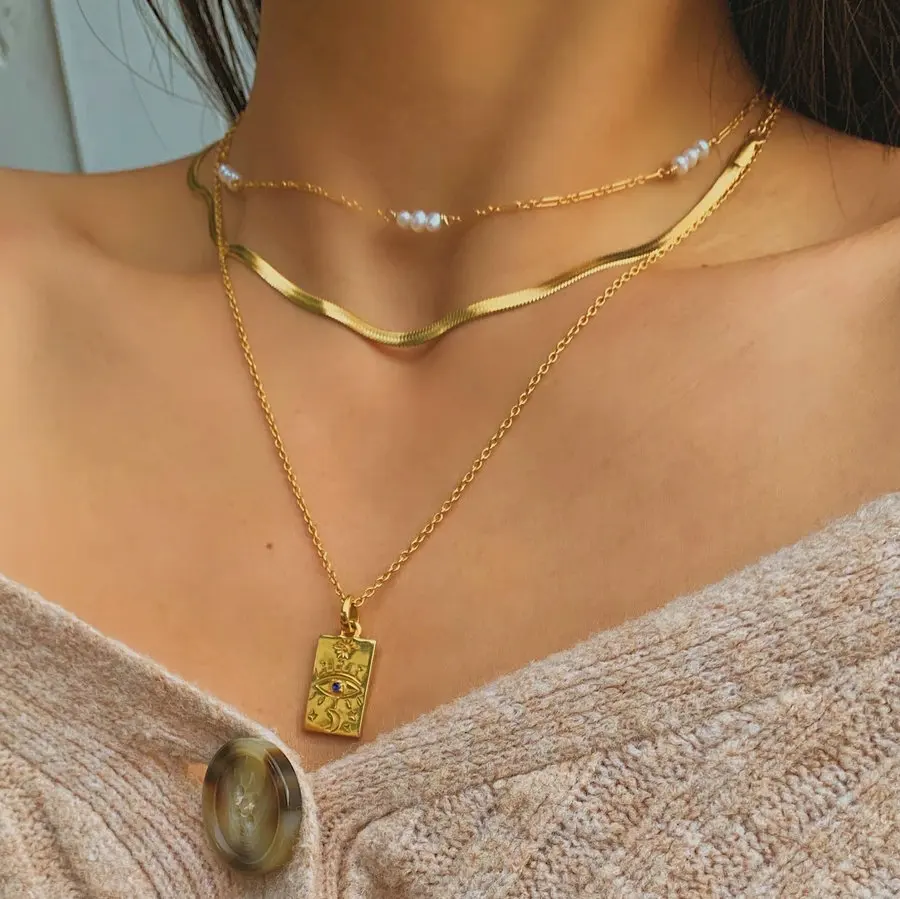 Винтажное ожерелье Uworld 316 из нержавеющей стали квадратная подвеска модное