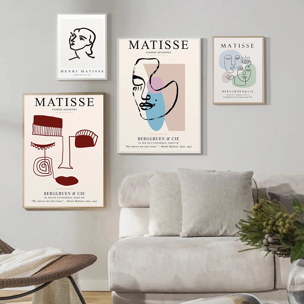 

Matisse Boho Poster Vintage Fashion Canvas Painting Line Drawing Art Print Scandinavian Wall Picture For Living Room Home Decor