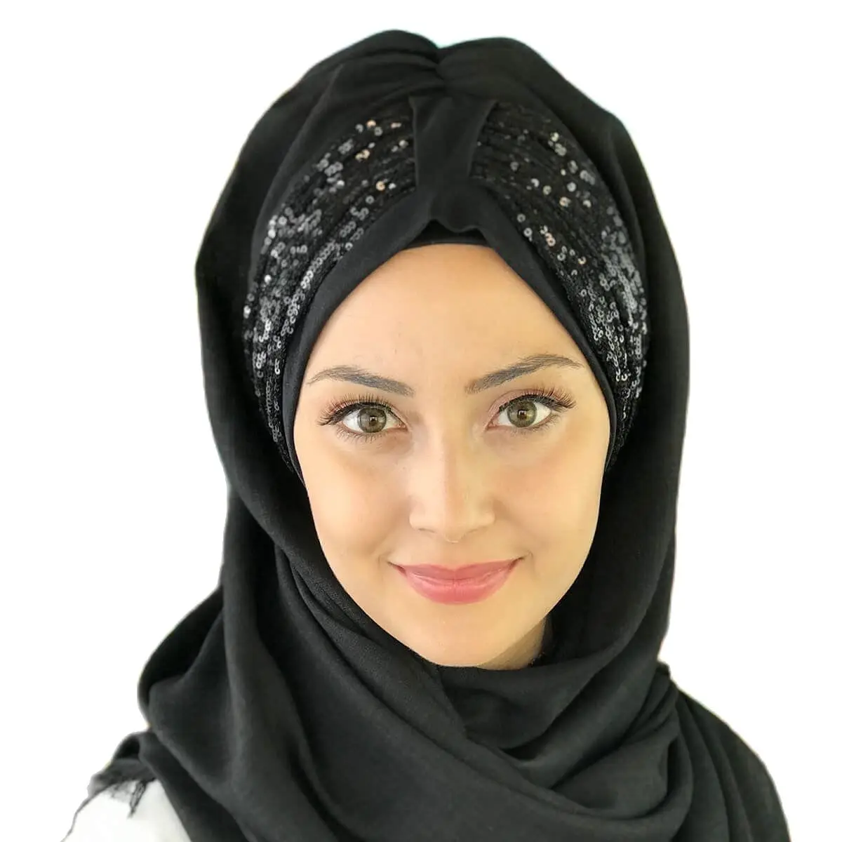 

Новый модный мусульманский хиджаб 2021, модная одежда, готовая шаль, шапка, шарф с пряжкой, шифоновый берет с блестками, Котон, черная готовая ш...