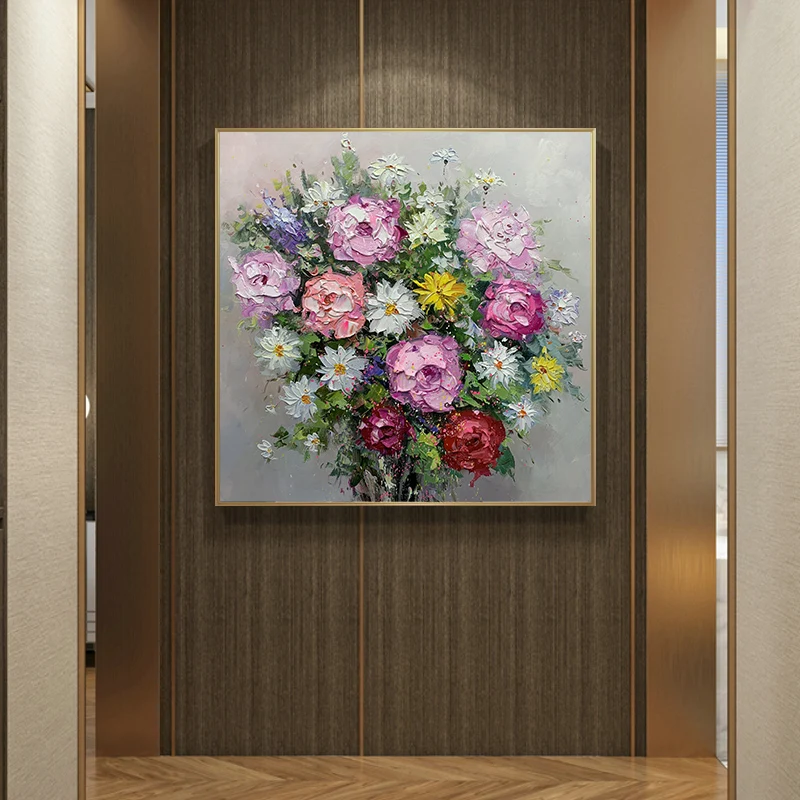 

Beautiful Floral Abstract Art Fashion Painting Modern Home Living Room Wallpaper Decoration 32X32Inch(80X80CM)