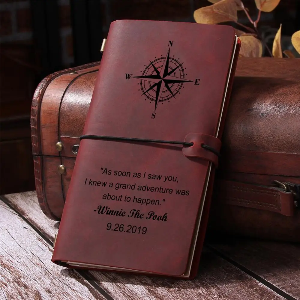 Блокнот для путешествий с текстом на заказ блокнот письма кожаный дорожный