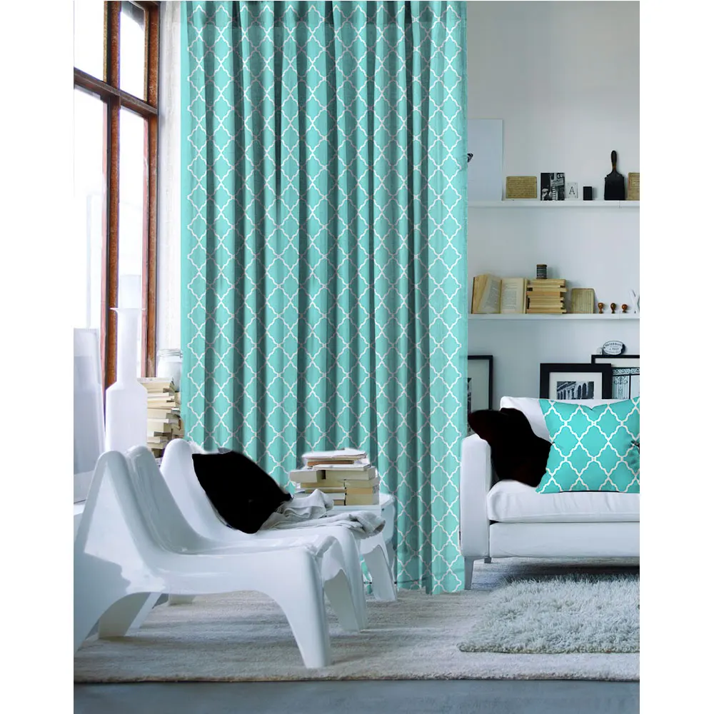 

Cipcici Charming Turquoise Single Piece Curtain Unisex Kids Living Room Girl Child Woman Elite Ethnic Plain Spring Story