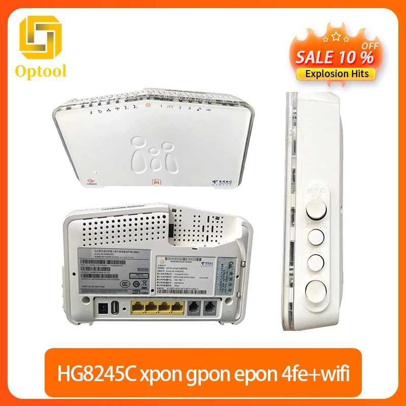 

7 шт./лот Восстановленный HG8245C HG8145C EPON GPON XPON ONU 4FE + WIFI терминальный модем маршрутизатор FTTH ONT английская система Бесплатная доставка