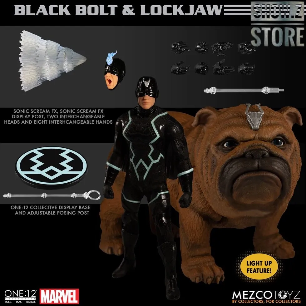 [Шоу. Z магазин] MEZCO Toyz один: 12 черный болт & Lockjaw двухкомпонентный фигурку|Игровые