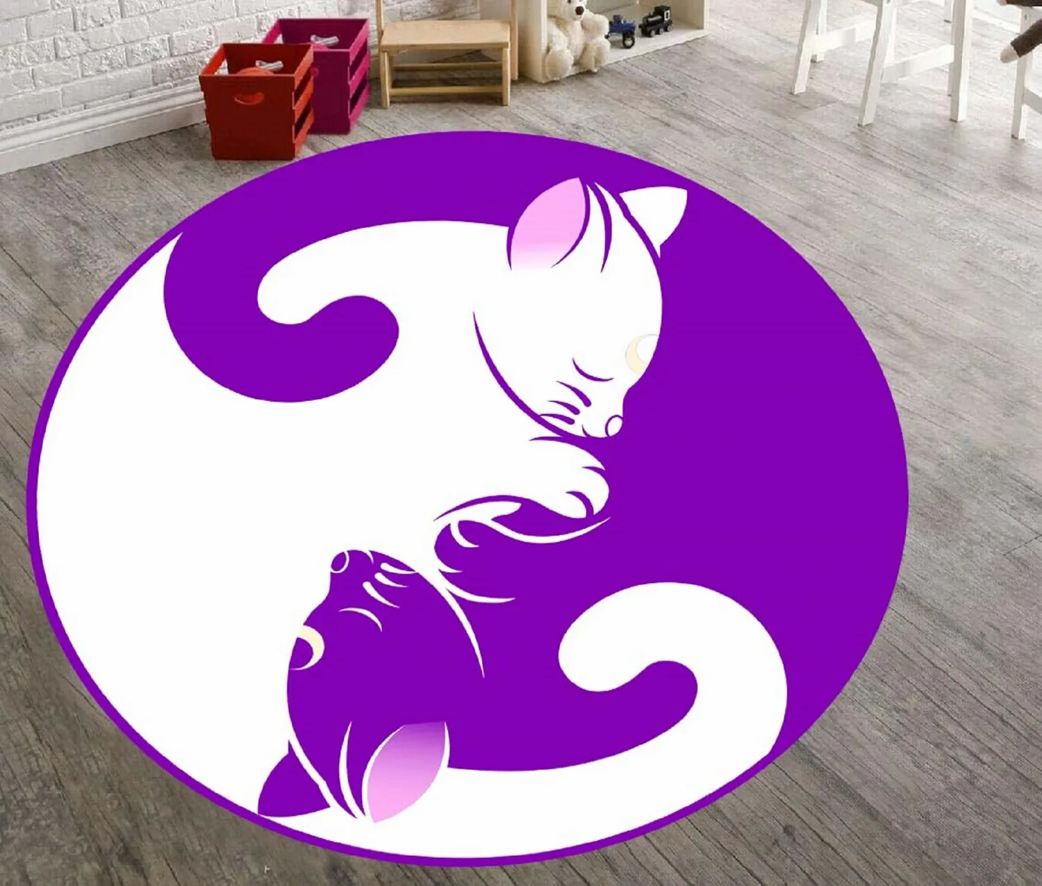 

Круглый ковер с морским узором Yin Yang Luna и Artemis, нескользящий ковер для пола, кухонный ковер, ковер для подростков, ковер для коридора