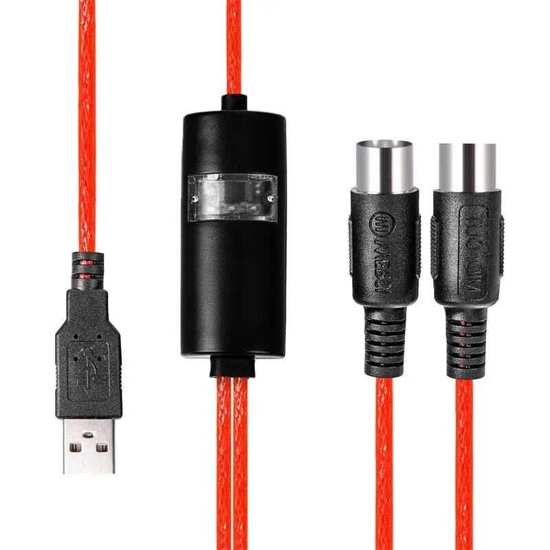 

KPHRTEK 50 шт. Электрический пианино барабан USB в 2 MIDI интерфейс адаптер кабель конвертер для ПК музыкальная клавиатура Synth адаптер