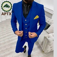 african mens suit single breasted suit vest and trousers 3 piece slim fit wedding party costume a2216024
