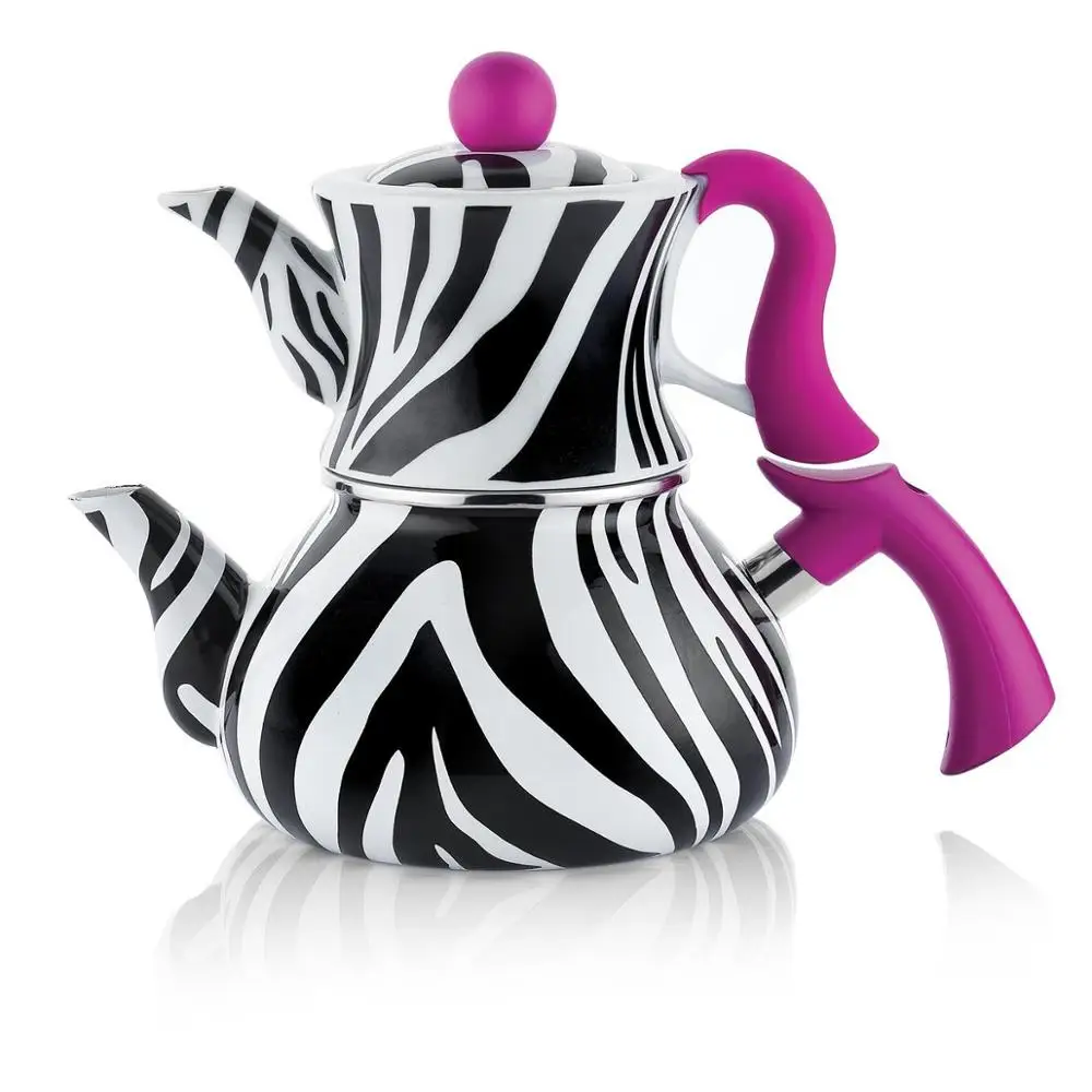 

Schafer Zebra teapot set-black stripes | turkish tea | WATER HEATER | teapot | hot tea |Fast Shipping