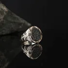 Женское и мужское кольцо ручной работы с гравировкой под серебро 925 пробы