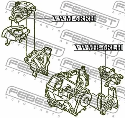 Сайлентблок опоры двигателя SKODA RAPID/VW POLO SEDAN 09 лев. F| |