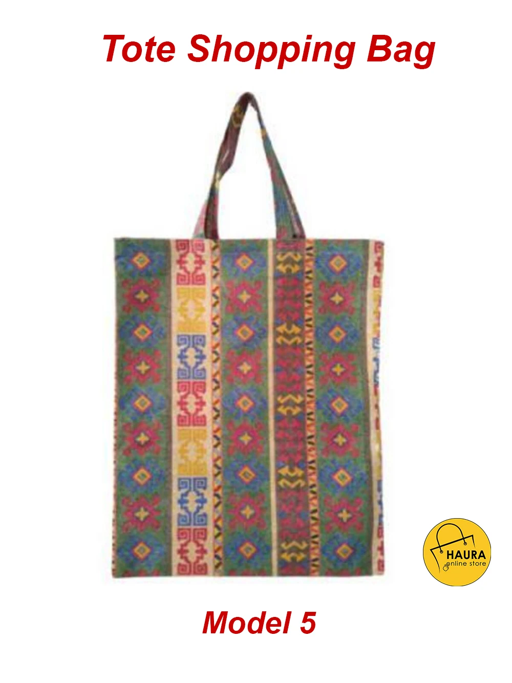 Authentic Vintage Old Fashion Traditional Patterned Shoulder Strap Shopping Beach Linen Cotton Fabric Retractable Tote Bag