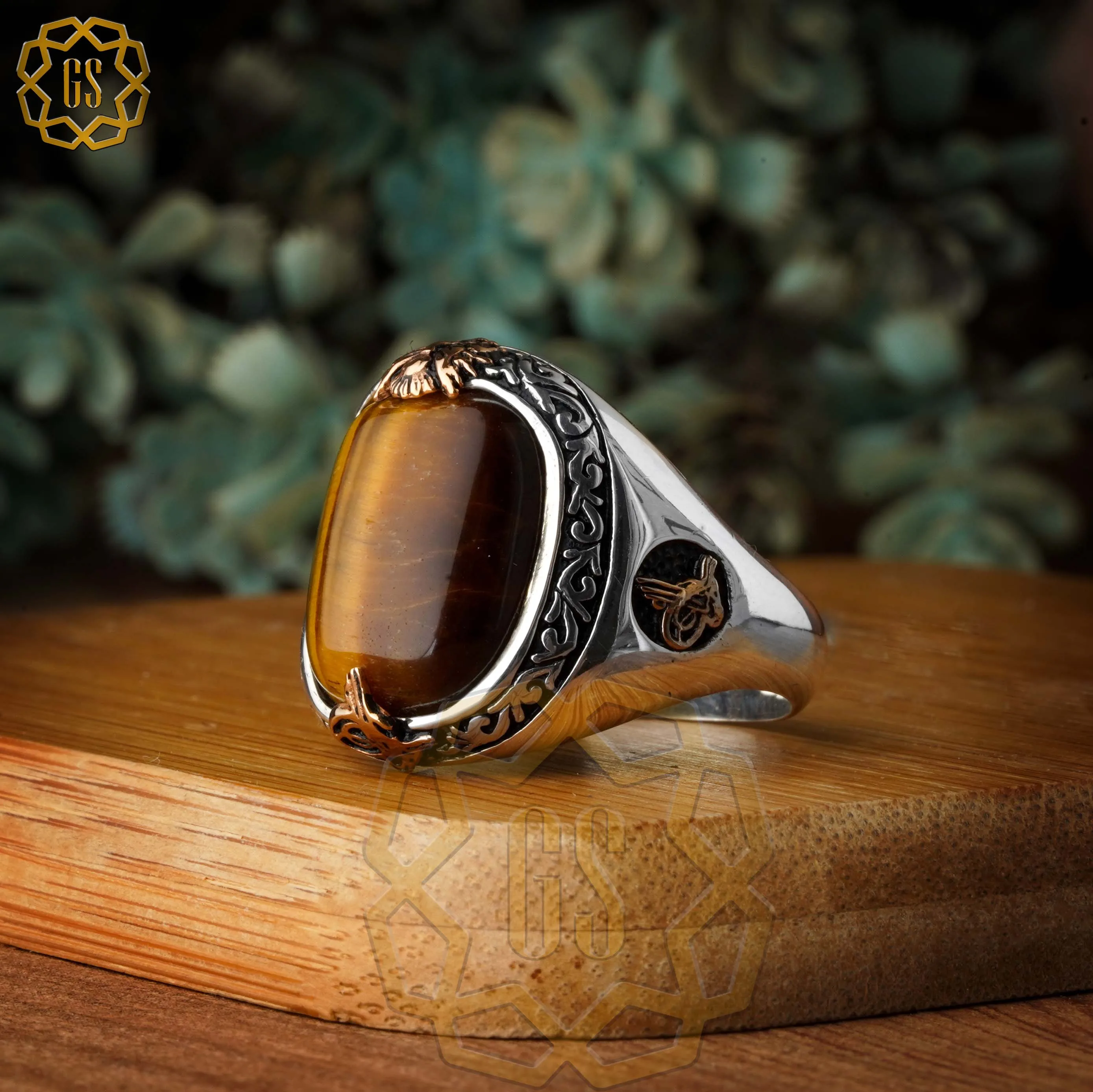

Серебряное кольцо для мужчин 925 Сделано в Турции с камнем (Агат, оникс, тигровый глаз) .. Гарантированное высокое качество