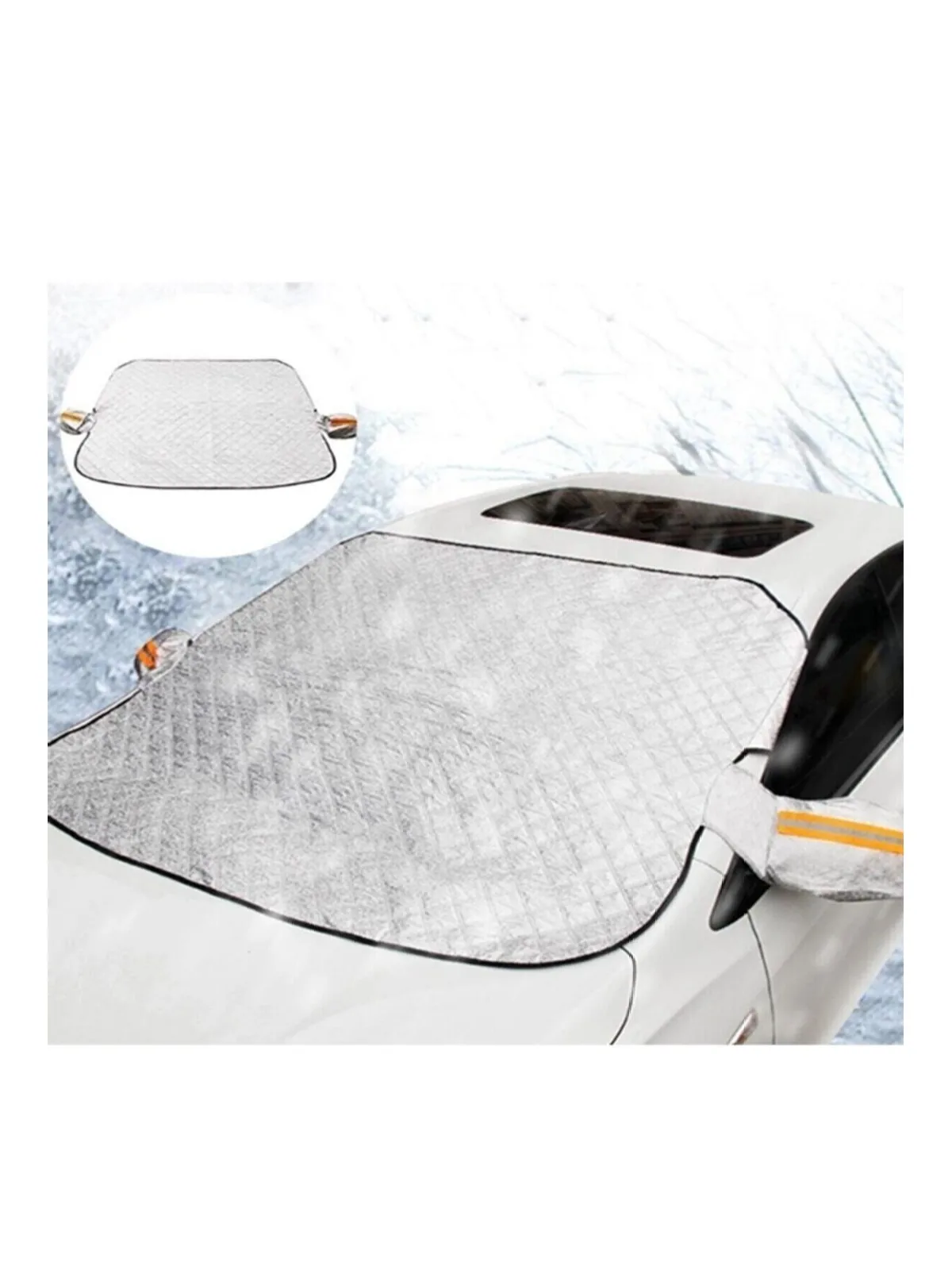Ally Car Auto Window Tarpaulin Snow Ice Sun Protection Protective Tarpaulin-Anti-Frost Antifreeze Tarpaulin Silver