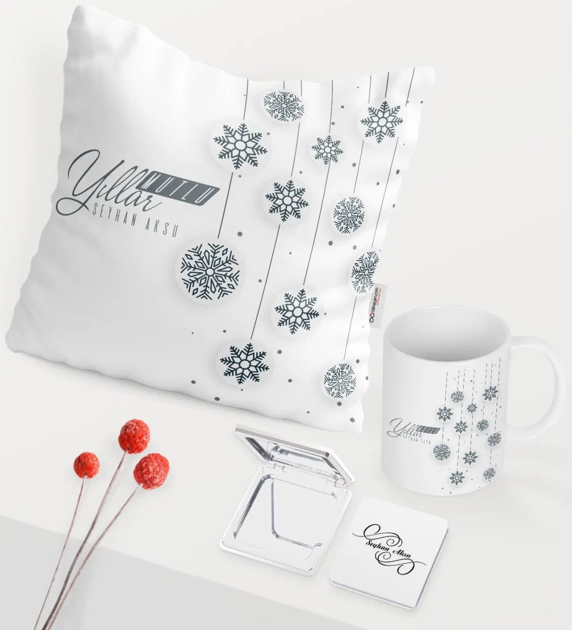 

Персонализированные Рождество С Днем Рождения тема белая кружка зеркало подушка набор-10