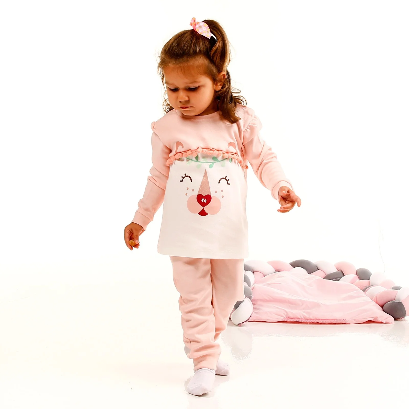 Ebebek Fisher Price/Милая Пижама для девочки с помпонами |