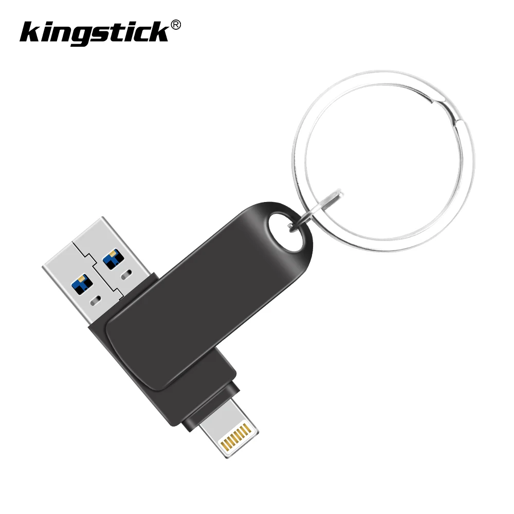 Металлический USB флеш накопитель 2ln1 64 ГБ 32 16 8 3 0 OTG iFlash HD накопители для iPhone iPad iPod и