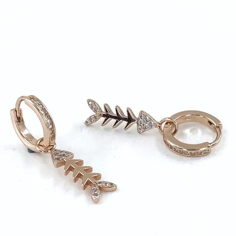 

Fishbone Elegant Sports Silver Earrings