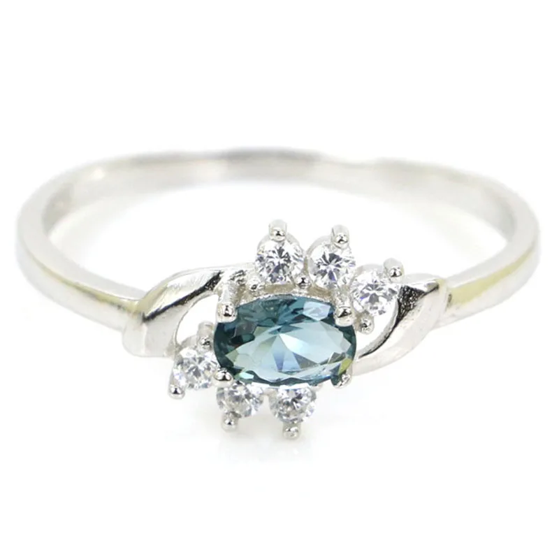 

Женское кольцо из серебра 2,1 пробы, с танзанитом и голубым топазом, 20 Х9 мм, 925 г