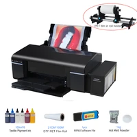 a4 dtf printer pet film transfer print machine with ink powder film roll holder set for epson l805 t shirt hoodies garment print