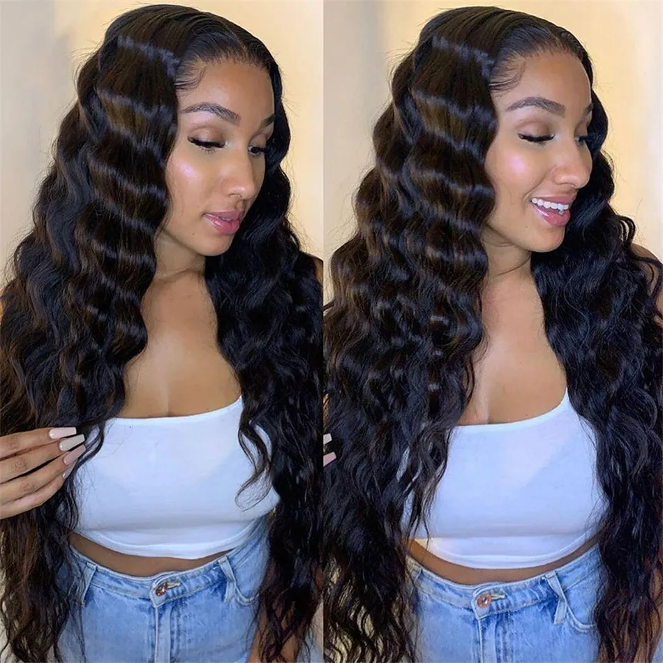 Свободные Пряди глубоких волн с застежкой 100% Реми перуанские пряди волос 3/4 Shuangya