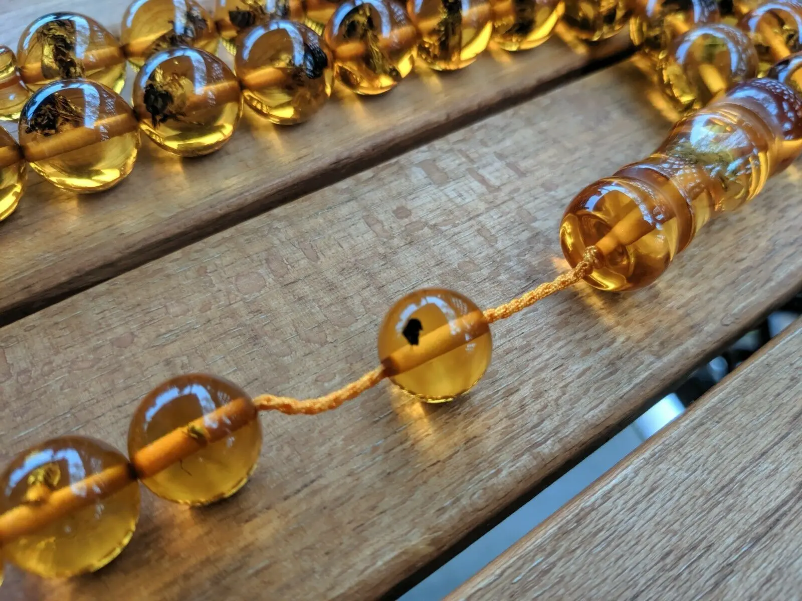 Ottoman Amber fossil Islamic Prayer Beads Rare Tasbeeh Tasbih Rare Free Shipping FedEX