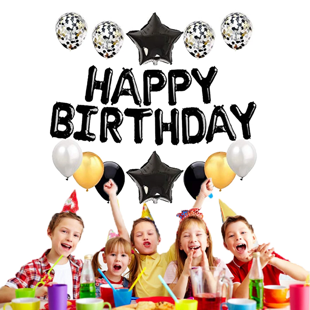 

Globos Birthday Balloon Decoration Happy Birthday Foil Balloons Set Party Banner Baby Shower Latex Balloons Party Supplies