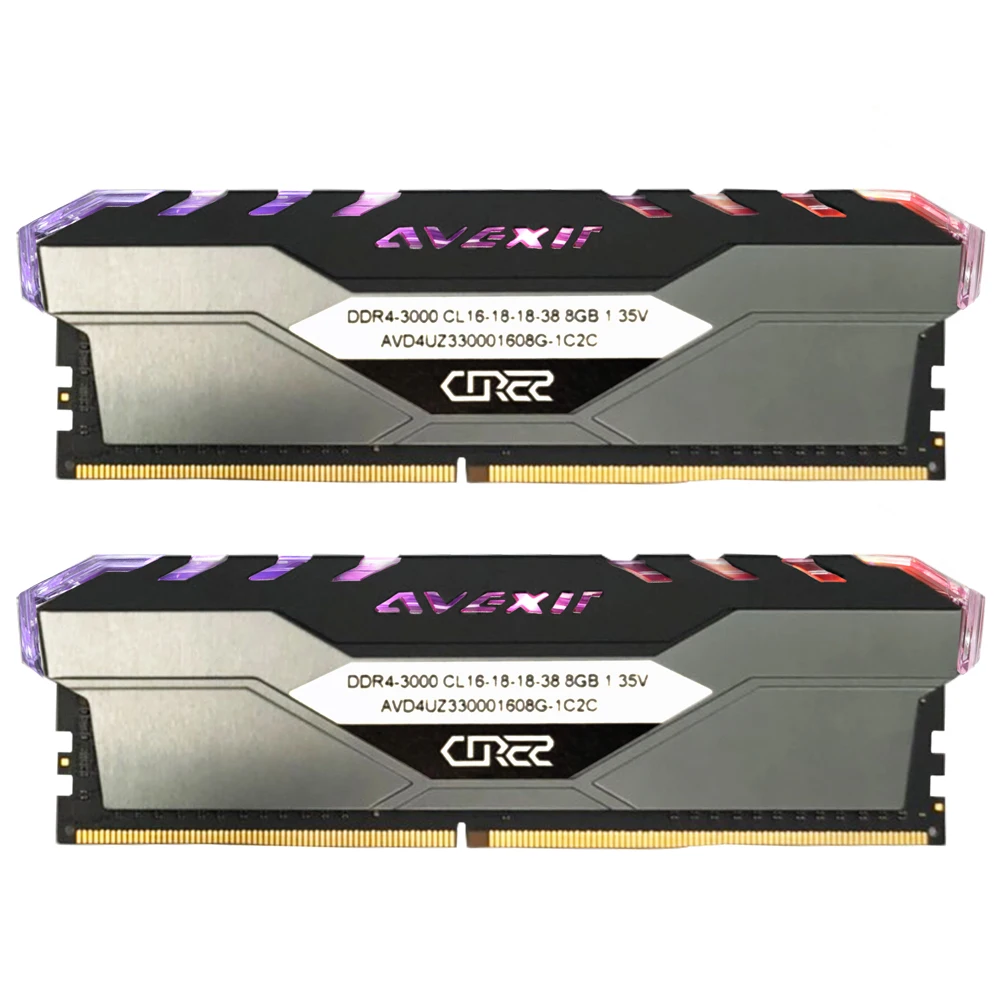 Avexir Core 2 ddr4 8 Гб 3000 МГц RGB DIMM 32 2666 3200 3600 16 ГБ pc4 ОЗУ память для настольного компьютера