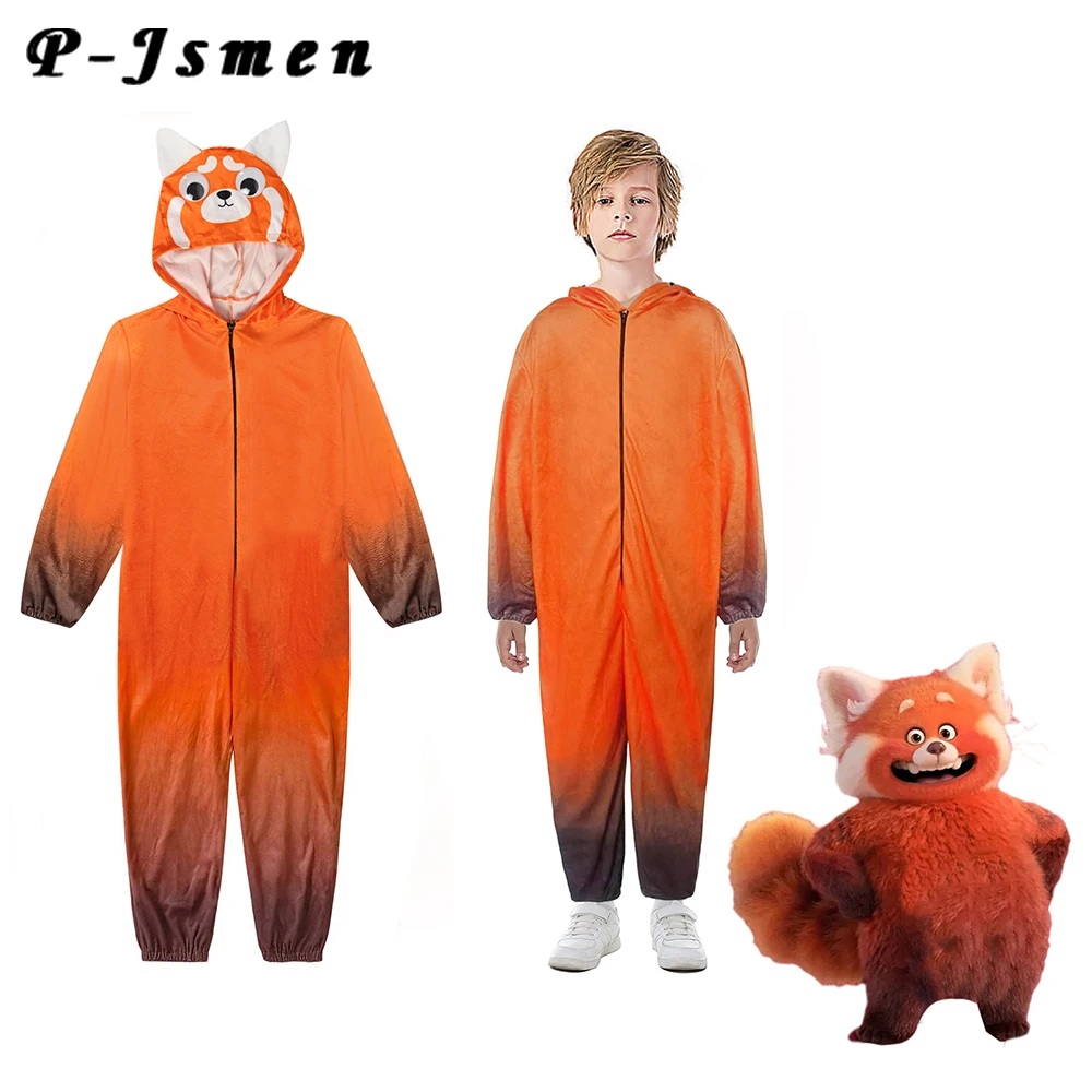 

Детский костюм для косплея P-jsman Red Mei, костюм для косплея, комбинезон, одежда для сна, наряды на Хэллоуин, карнавал, костюм